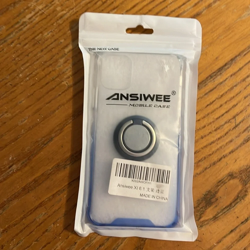 New iPhone 11 clear blue/white phone case with phone ring